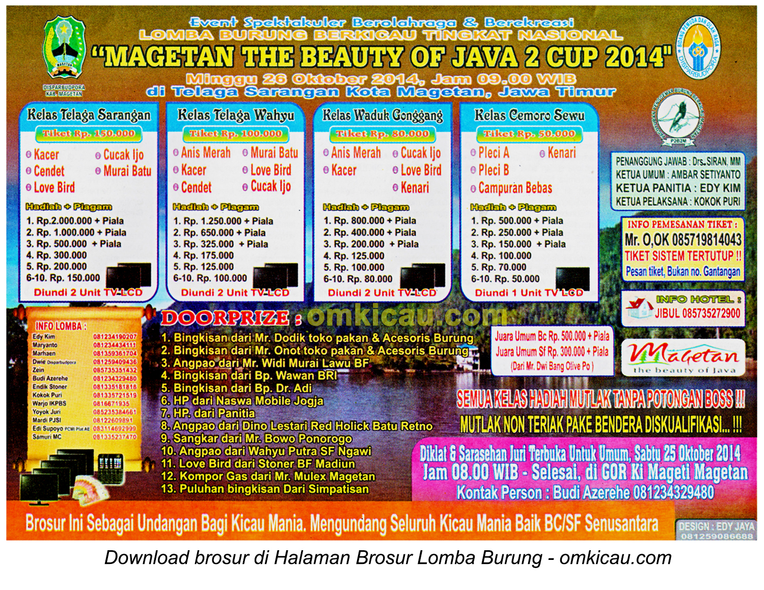 Brosur Lomba Burung Magetan The Beauty of Java Cup 2, Magetan, 26 Oktober 2014