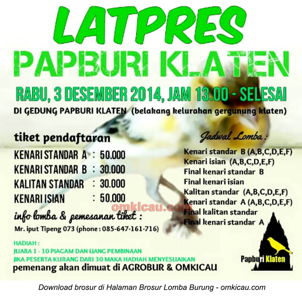 Brosur Latpres Papburi Klaten, 3 Desember 2014