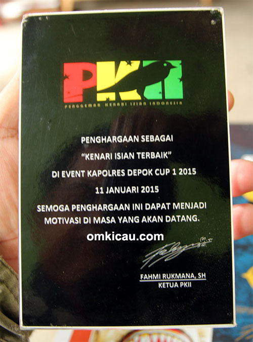 Plakat penghargaan PKII