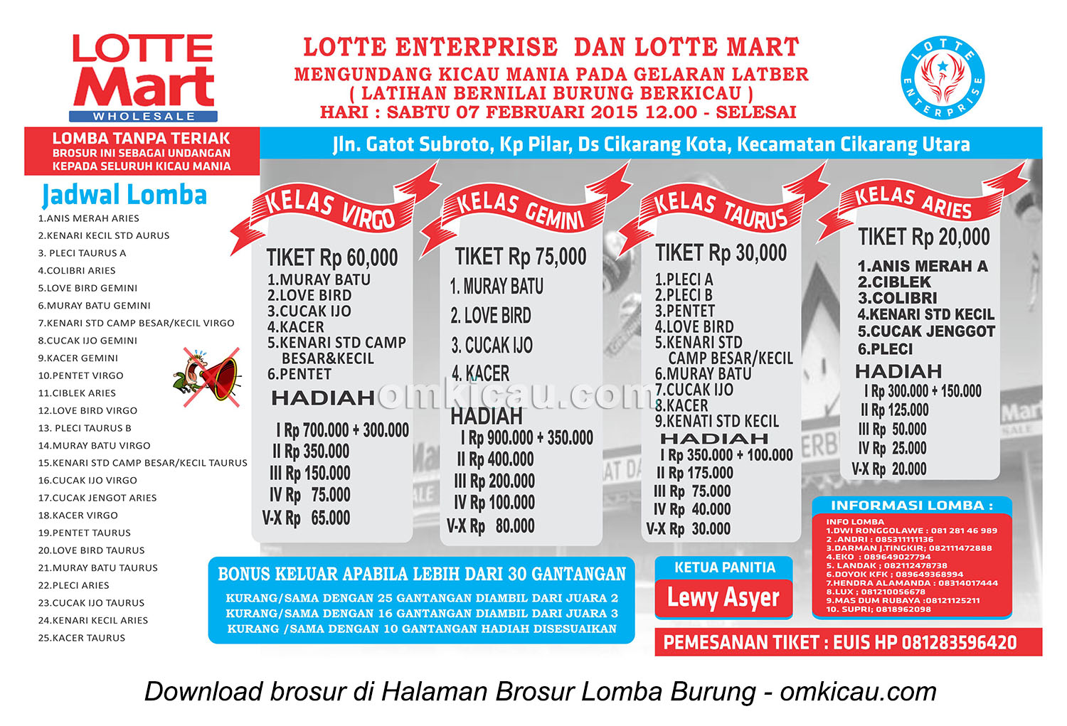 Brosur Latpres Lotte Enterprise, Cikarang Utara, 7 Februari 2015