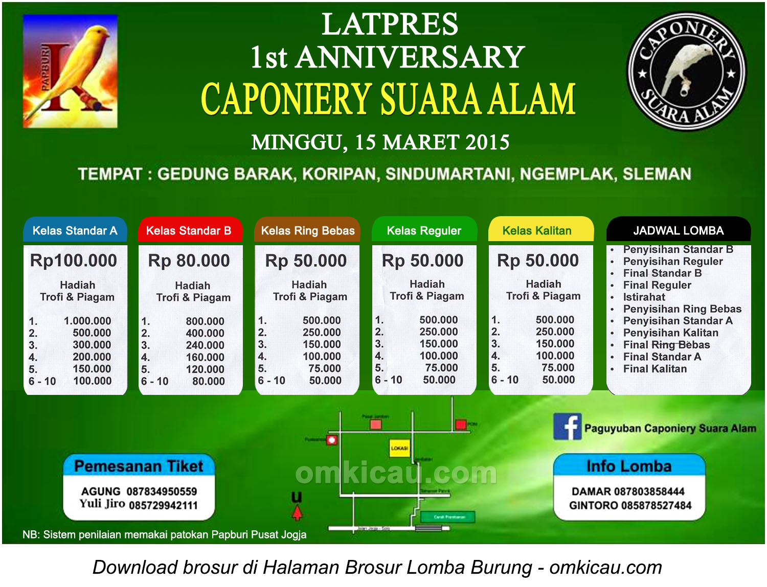 Brosur Latpres 1st Anniversary Caponniery Suara Alam, Sleman, 15 Maret 2015