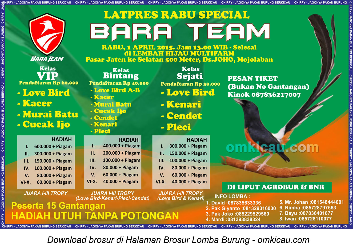 Brosur Latpres Rabu Special Bara Team, Sukoharjo, 1 April 2015