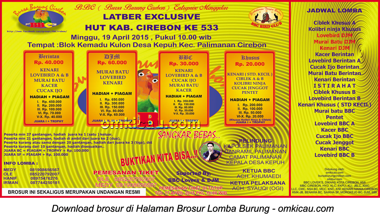 Brosur Latber Exclusive HUT Ke-533 Kabupaten Cirebon, 19 April 2015