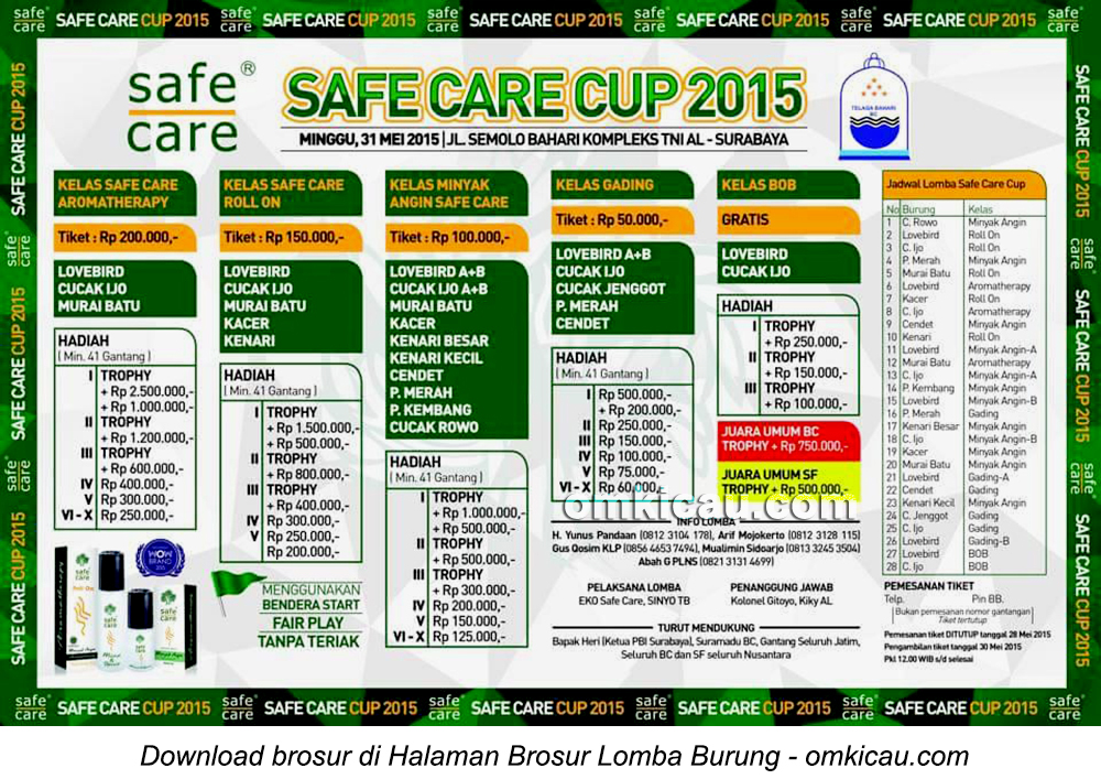 Lomba Burung Berkicau Safe Care Cup, Surabaya, 31Mei 2015