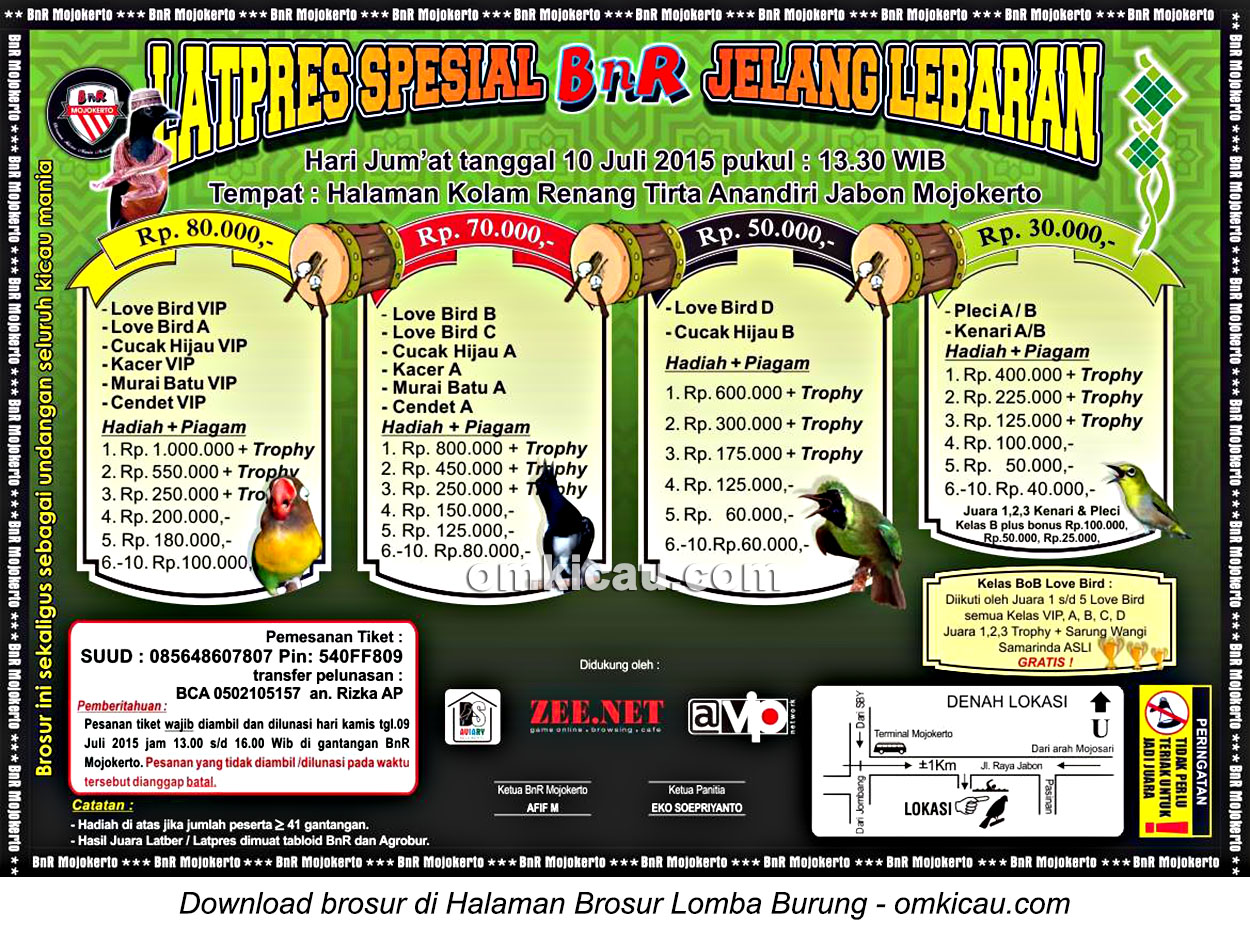 Brosur Latpres Spesial BnR Jelang Lebaran, Mojokerto, 10 Juli 2015