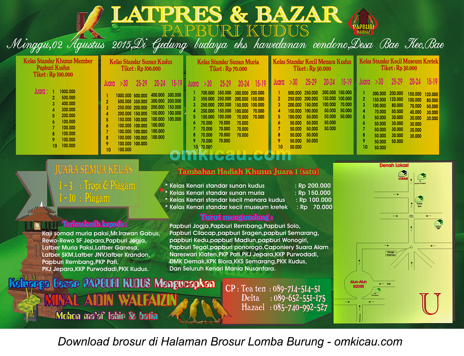 Brosur Latpres dan Bazar Papburi Kudus, 2 Agustus 2015
