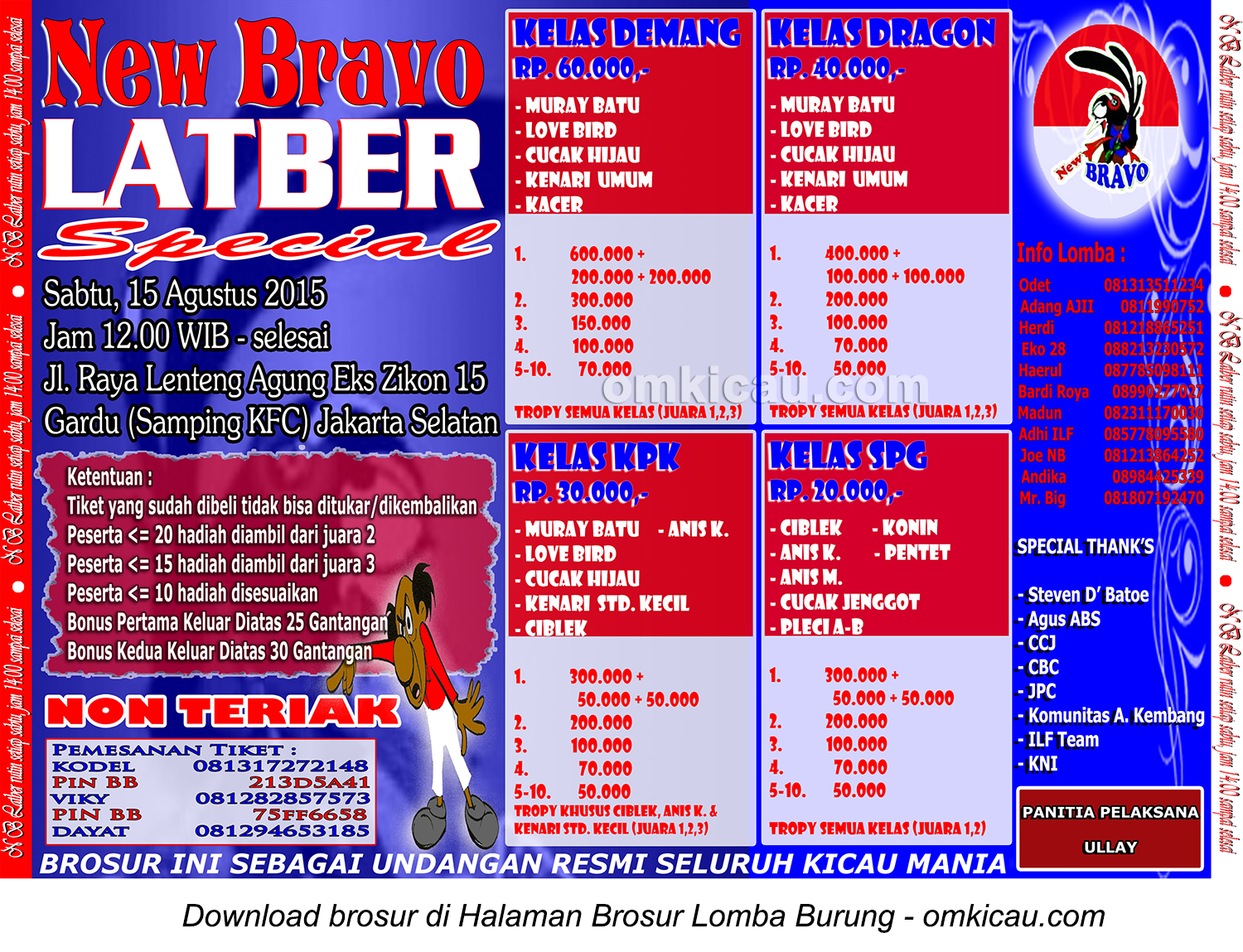 Brosur Latber Special New Bravo, Jakarta Selatan, 15 Agustus 2015