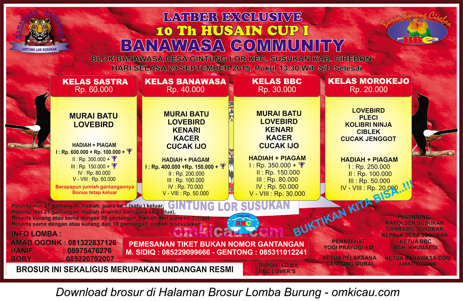 Brosur Latber Exclusive 10Th Husain CUp I Banawasa Community, Cirebon, 29 September 2015