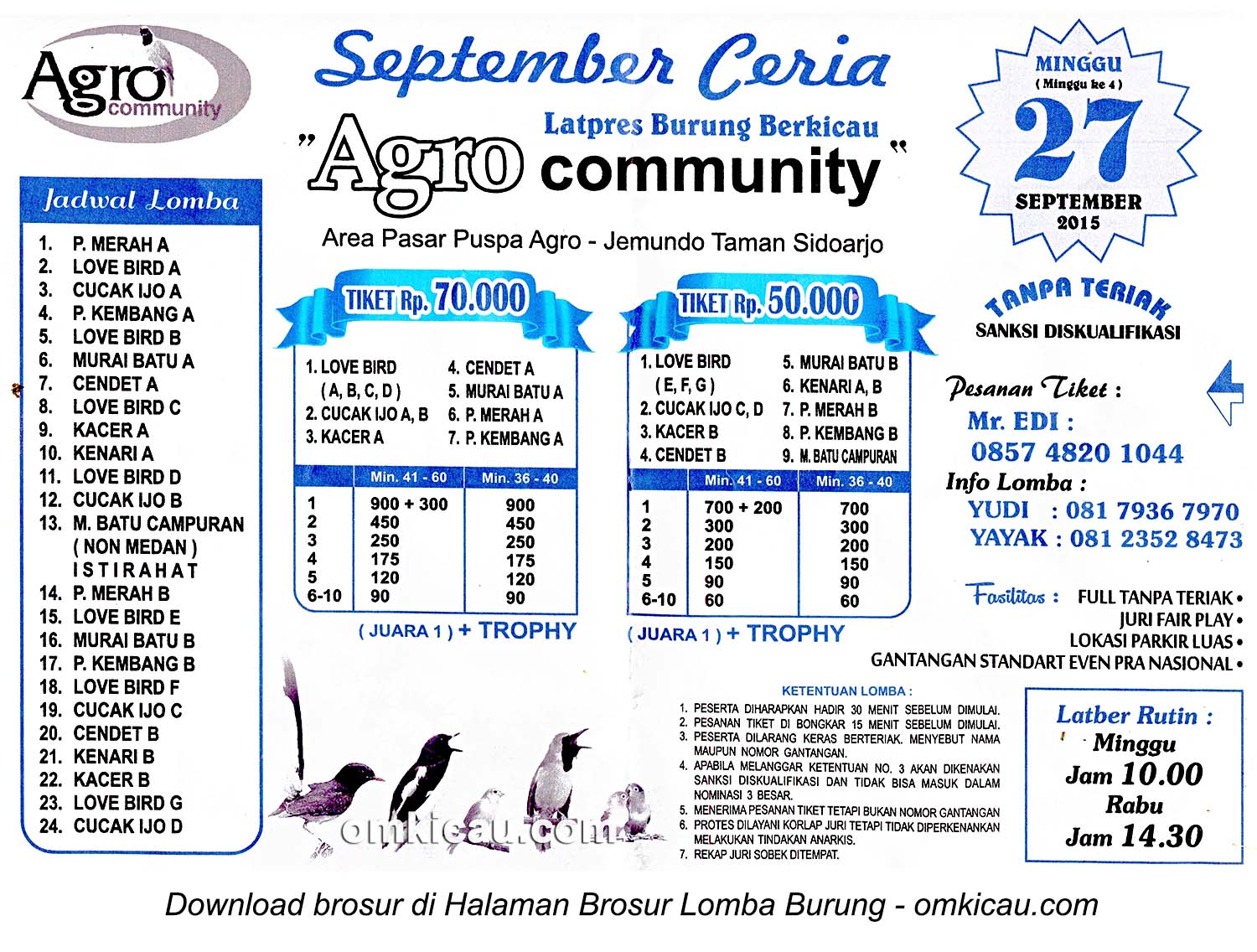Brosur Latpres September Ceria Agro Community, Sidoarjo, 27 September 2015
