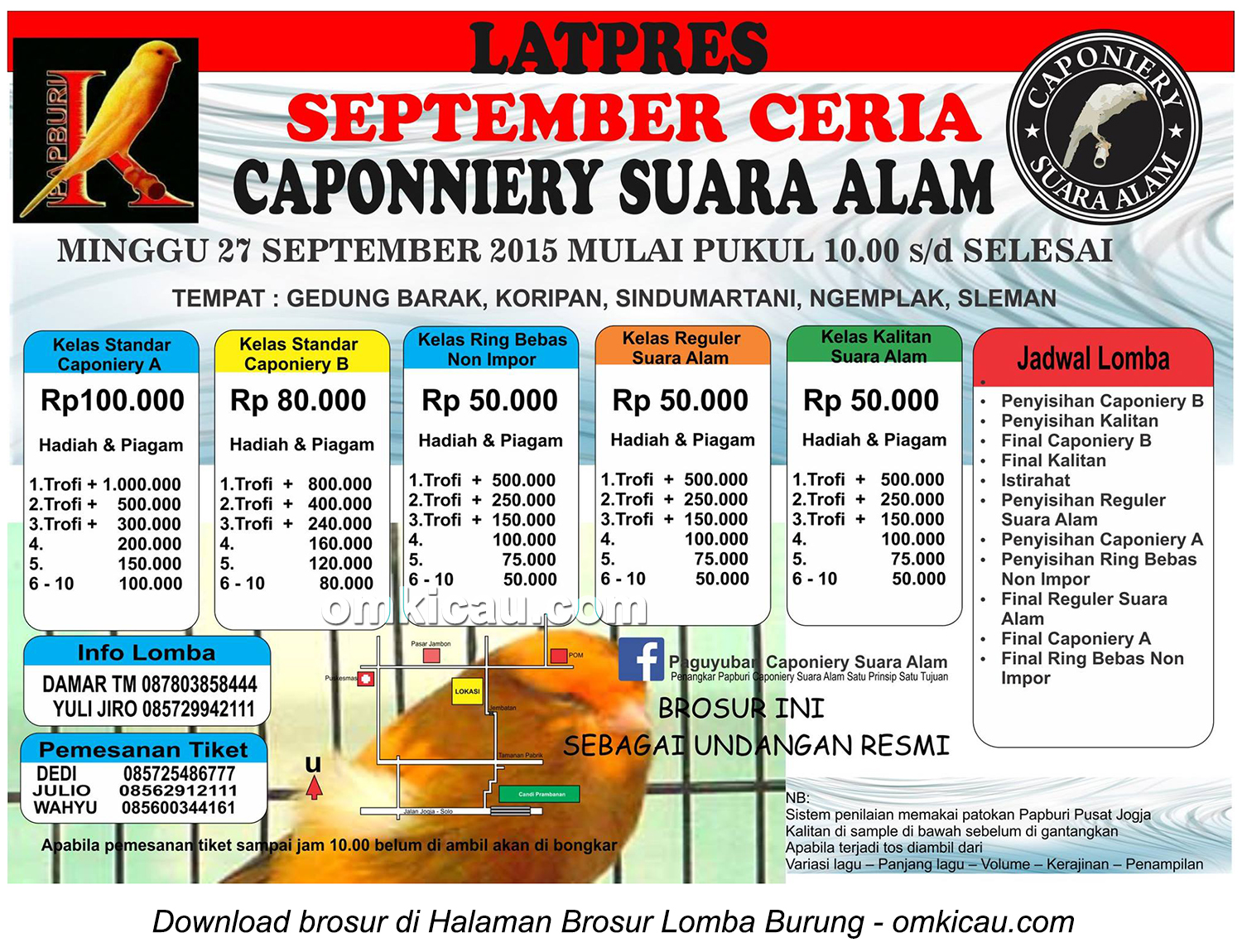 Brosur Latpres September Ceria Caponiery Suara Alam, Sleman, 27 September 2015