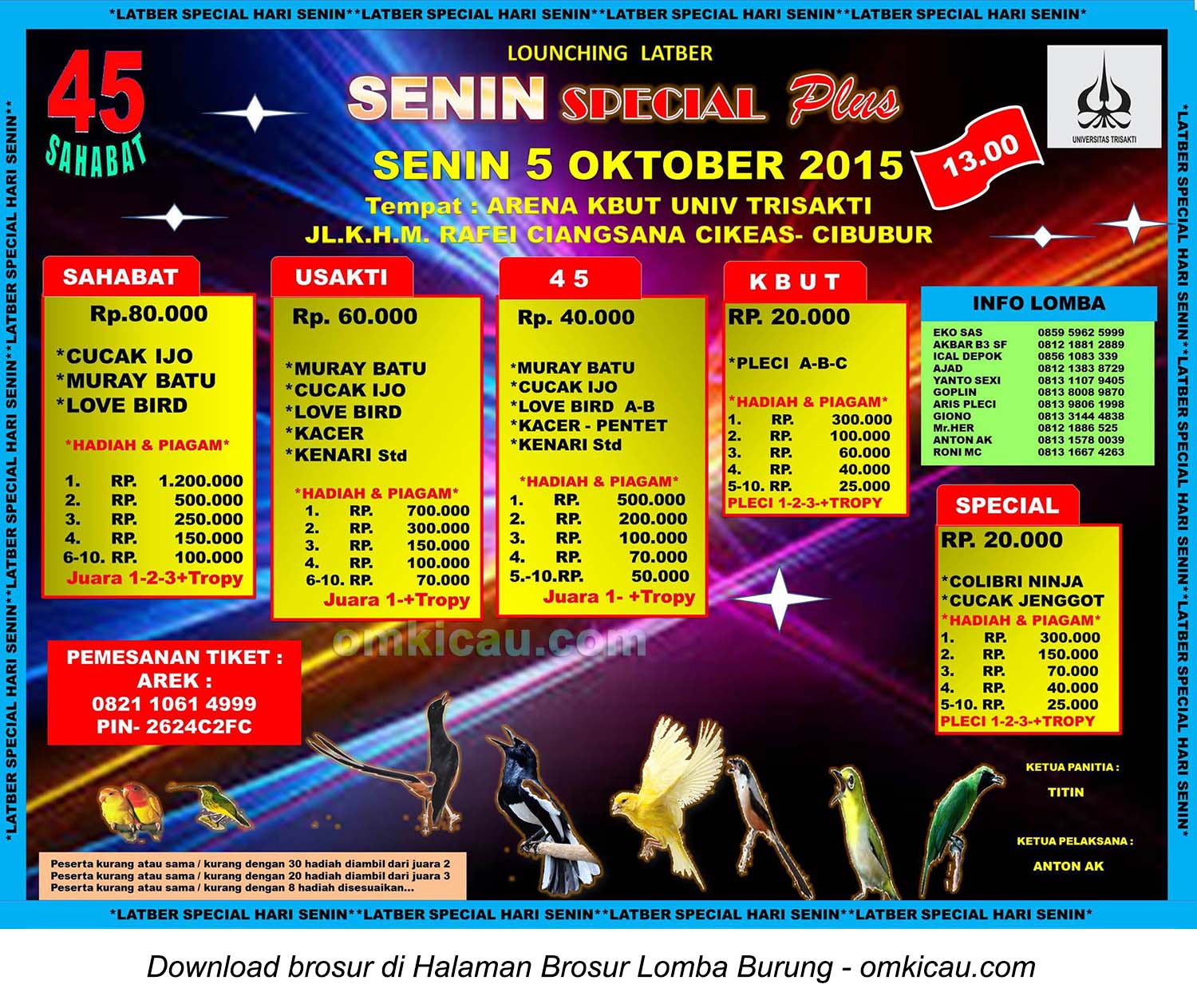 Brosur Launching Latber Senin Special 45 Sahabat, Cibubur, 5 Oktober 2015