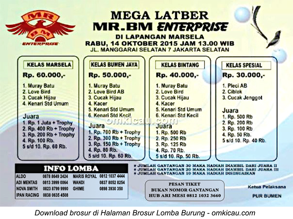 Brosur Mega Latber MR-BM Enterprise, Jakarta Selatan, 14 Oktober 2015