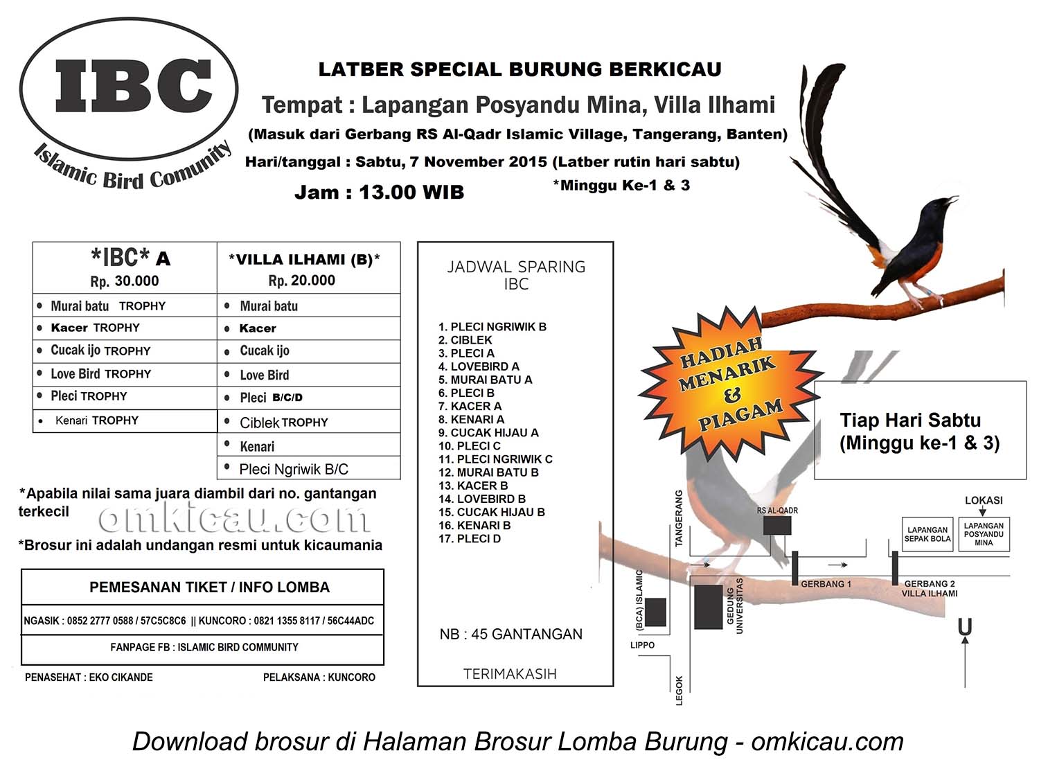 Brosur Latber Special Burung Berkicau IBC, Tangerang, 7 November 2015