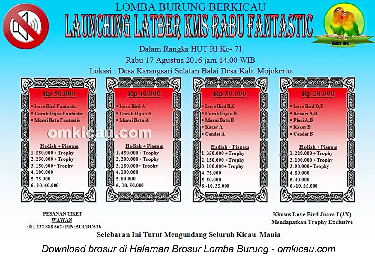 Brosur Launching Latber KMS Rabu Fantastic, Mojokerto, 17 Agustus 2016