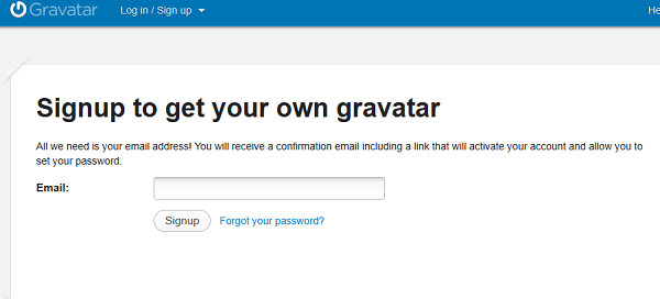 Sign up to Gravatar - Globally Recognized Avatars