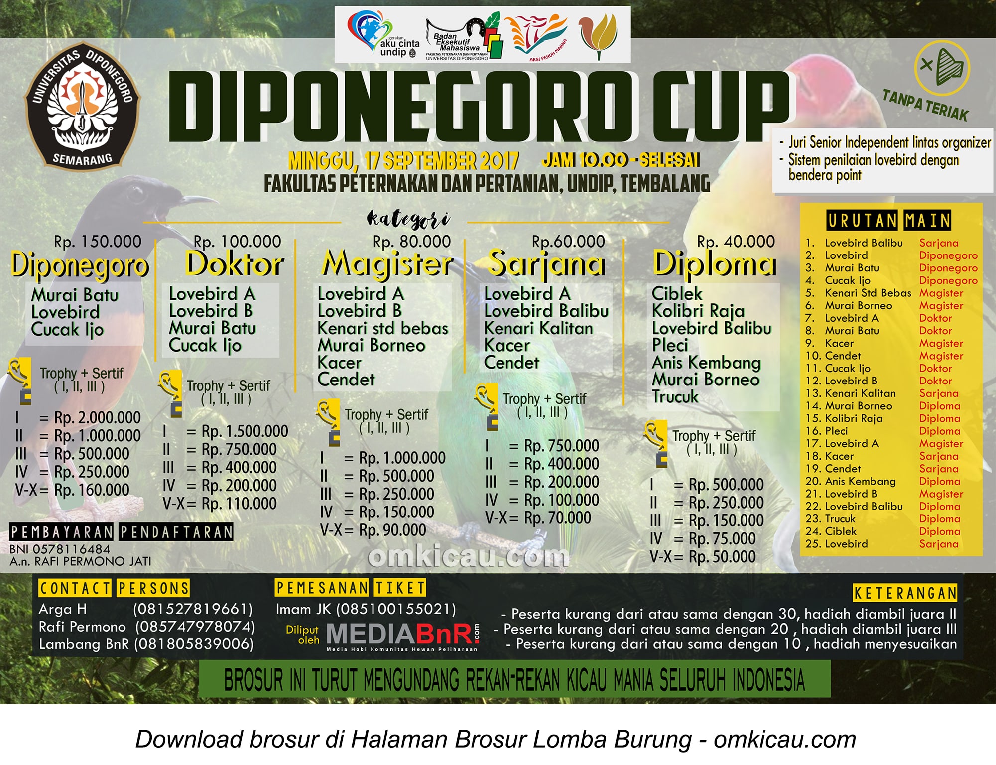  Lomba  burung Diponegoro Cup di kampus Undip Tembalang 17 