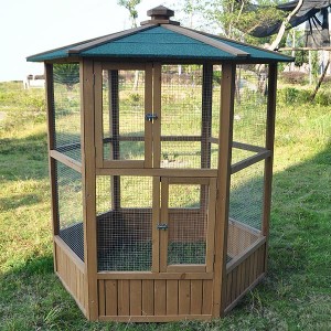 wooden-aviary-hexagonal-flight-house-cage-ideal-for-birds-chipmunks-cats-new