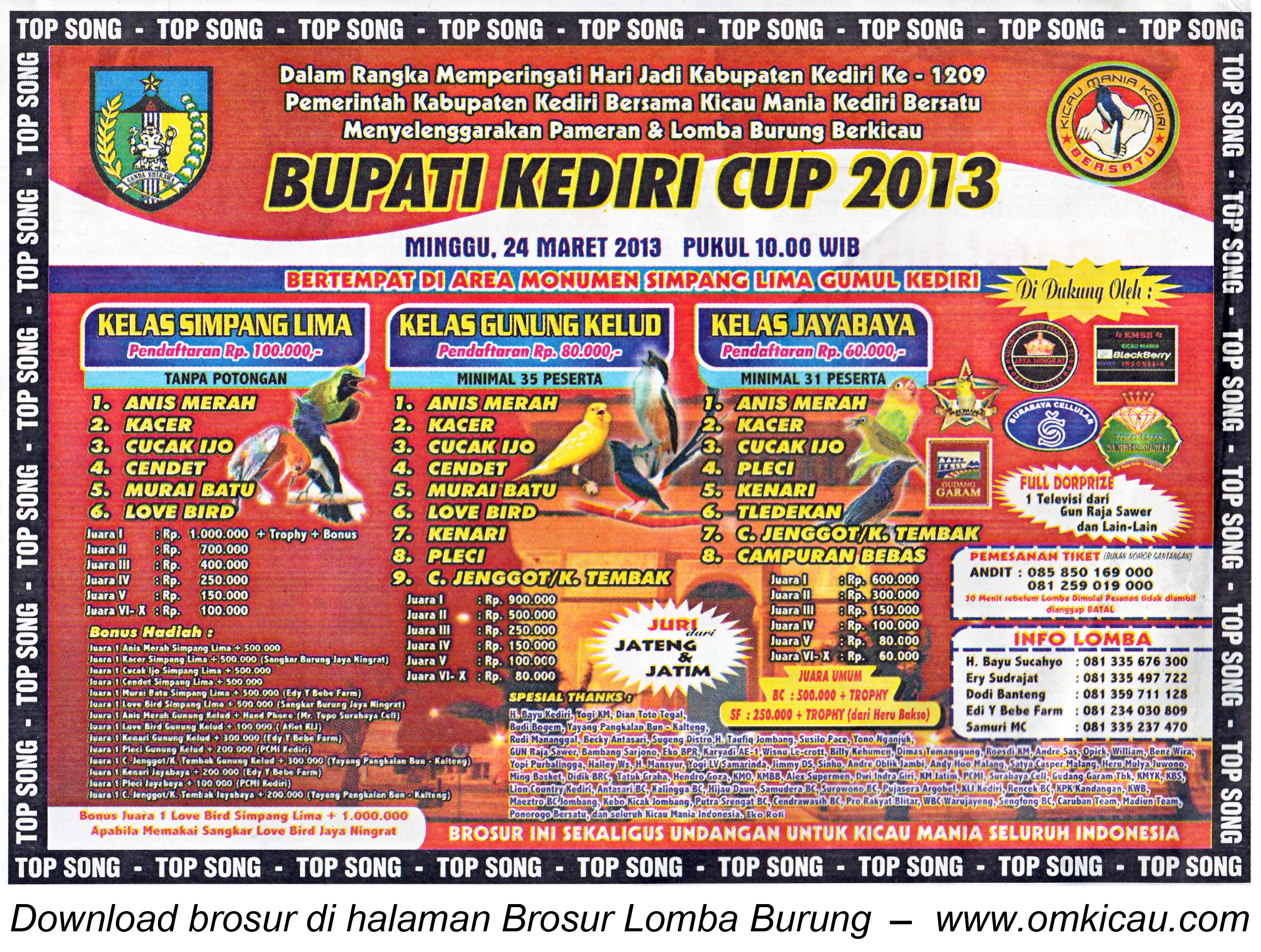 Brosur Lomba Bupati Kediri Cup