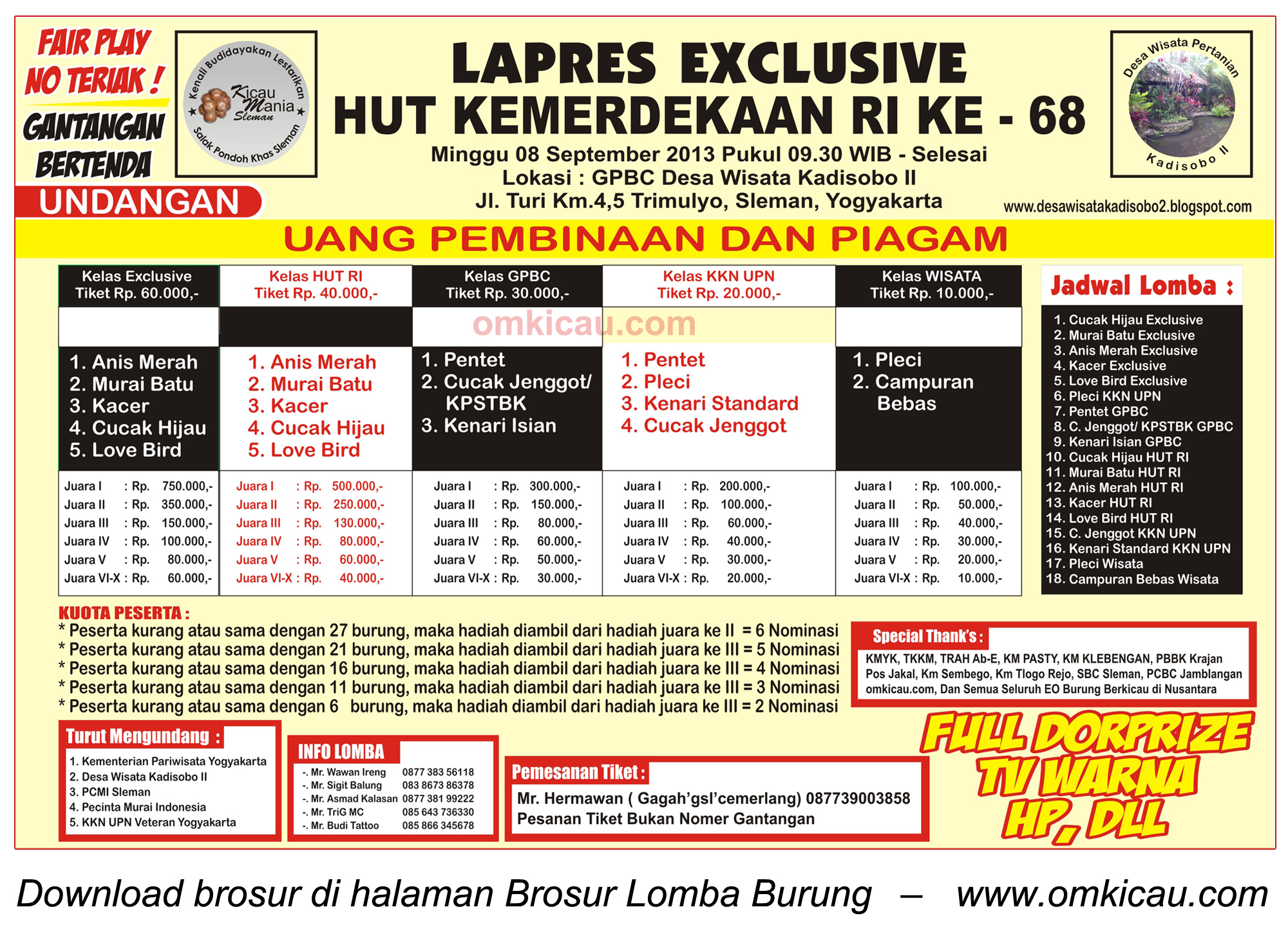 brosur latpres exclusive gpbc kadisibo sleman 8 september 2013