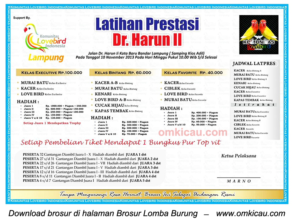 Brosur Latpres Dr Harun II, Bandar Lampung, 10 November 2013