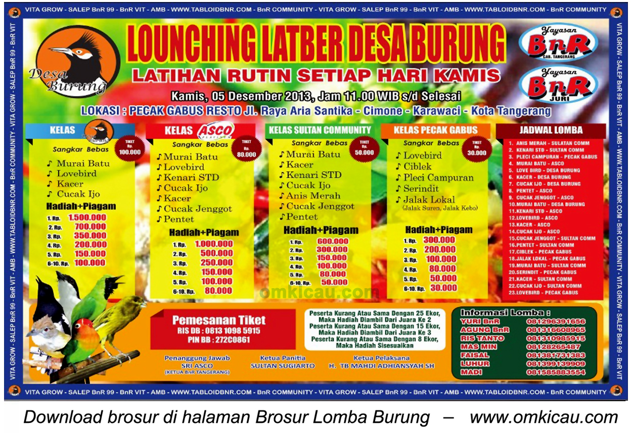 Brosur Launching Latber Desa Burung, Tangerang, 5 Desember 2013