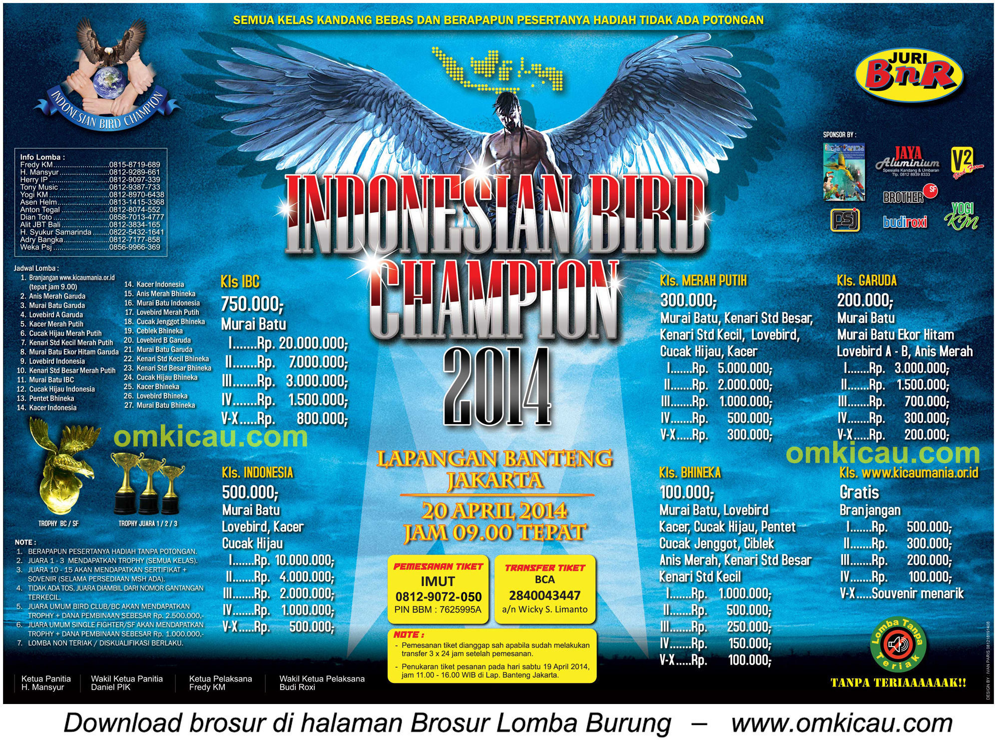 Brosur Lomba Burung Berkicau IBC Cup - Jakarta, 20 April 2014