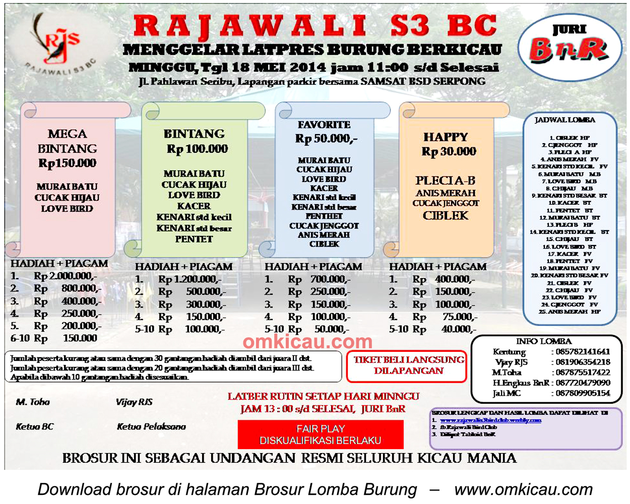 Brosur Latpres Burung Rajawali S3 BC, BSD-Tangsell, 18 Mei 2014