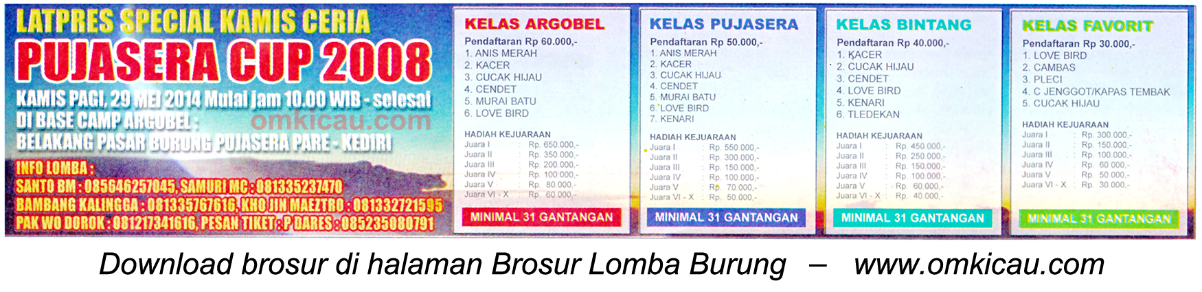 Brosur Latpres Special Kamis Ceria Pujasera Cup, Kediri, 29 Mei 2014