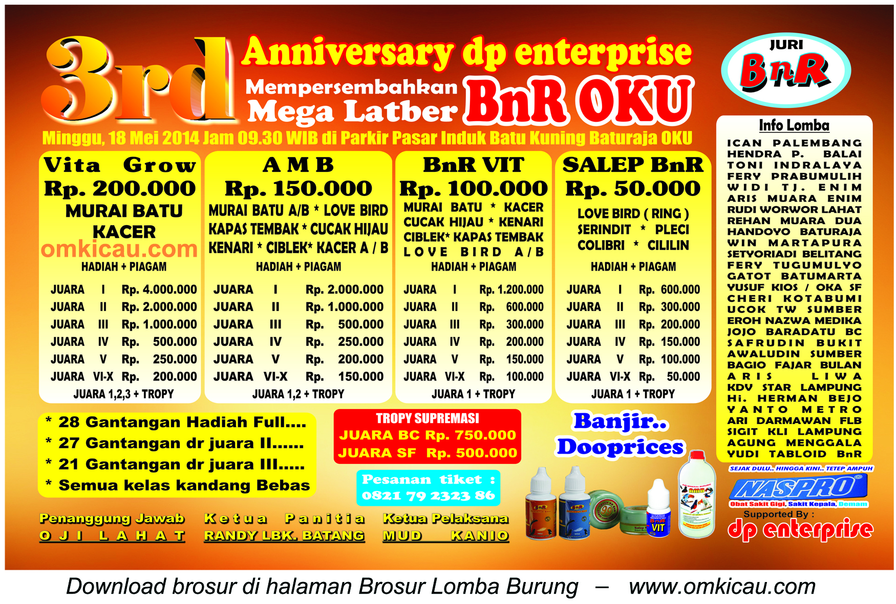 Brosur Mega Latber BnR OKU, Baturaja, 18 Mei 2014