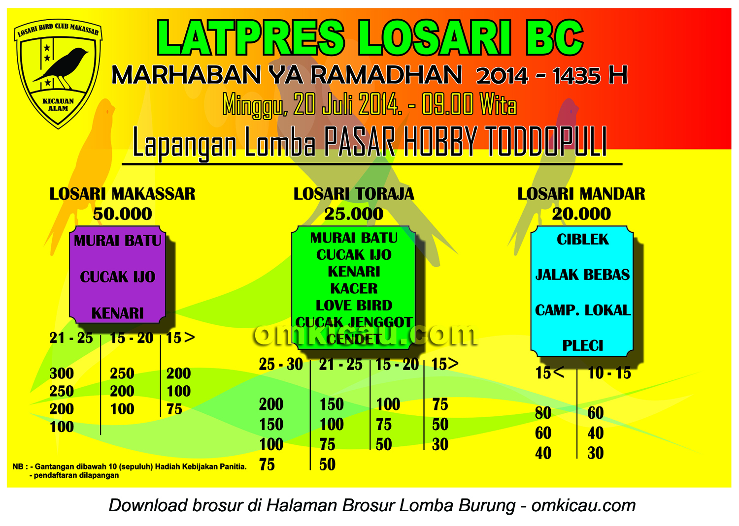 Brosur Latpres Marhaban Ya Ramadhan Losari BC, Makassar, 20 Juli 2014