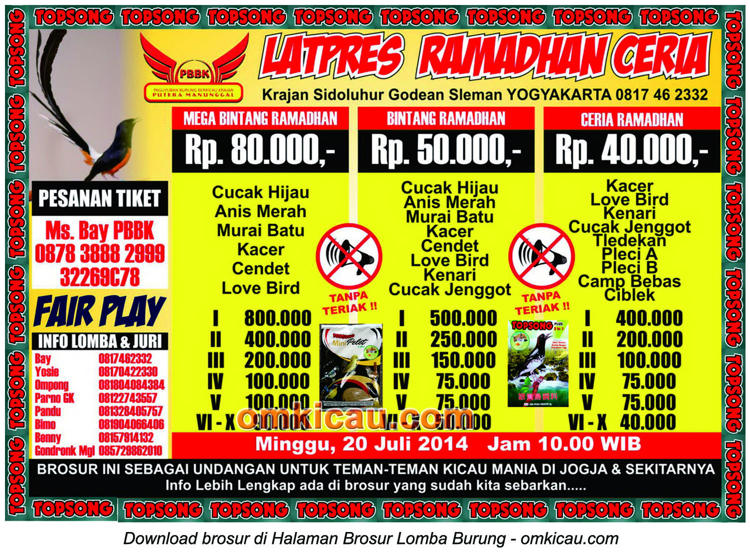Brosur Latpres Ramadhan Ceria PBBK Krajan, Jogja, 20 Juli 2014