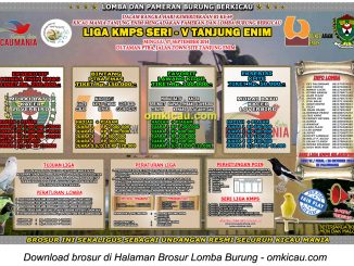 Brosur Lomba Burung Berkicau Liga KMPS Seri V, Tanjung Enim, 7 September 2014