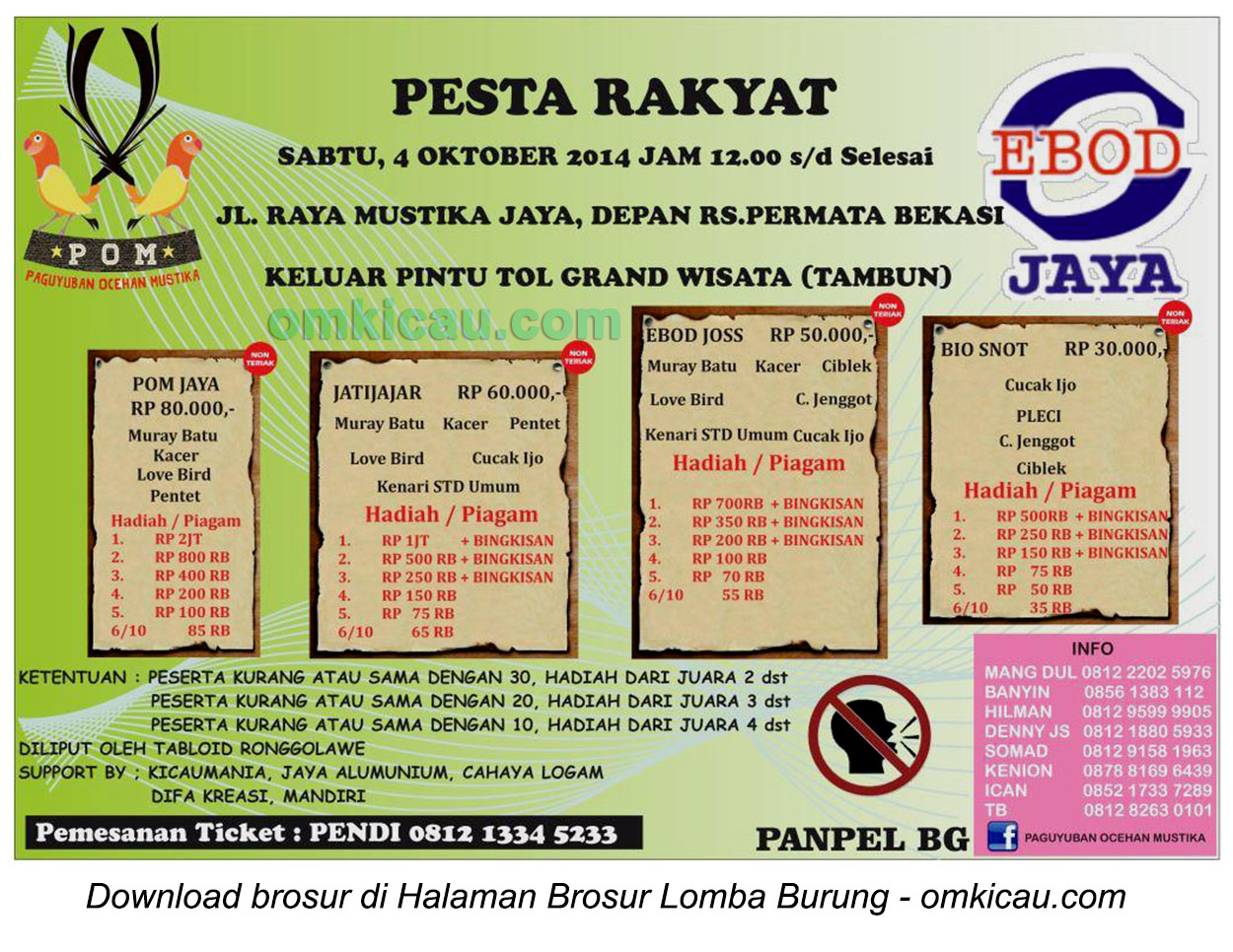 Brosur Lapres Pesta Rakyat POM, Bekasi, 4 Oktober 2014