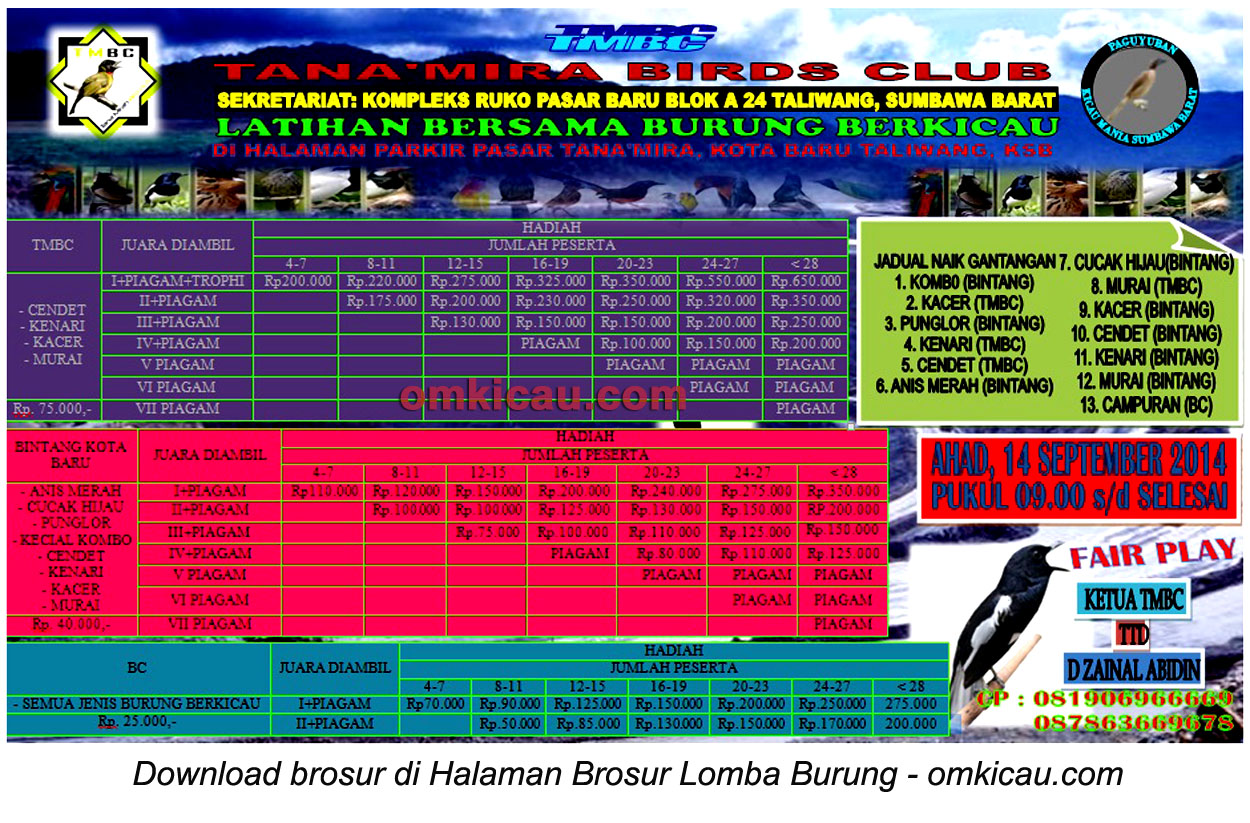 Brosur Latber Tana'Mira BC Taliwang, Sumbawa Barat, 14 September 2014