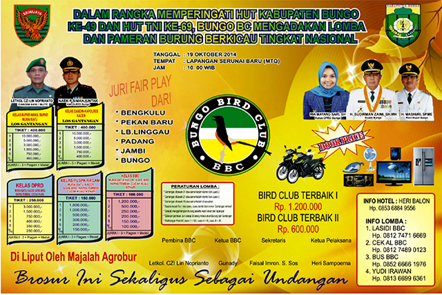 Lomba burung berkicau HUT Kabupaten Bungo dan HUT TNI, 19 