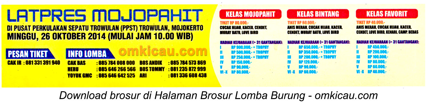 Brosur Latpres Mojopahit, Mojokerto, 26 Oktober 2014