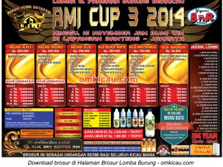 Brosur Lomba Burung Berkicau RMI Cup 3, Jakarta, 16 November 2014