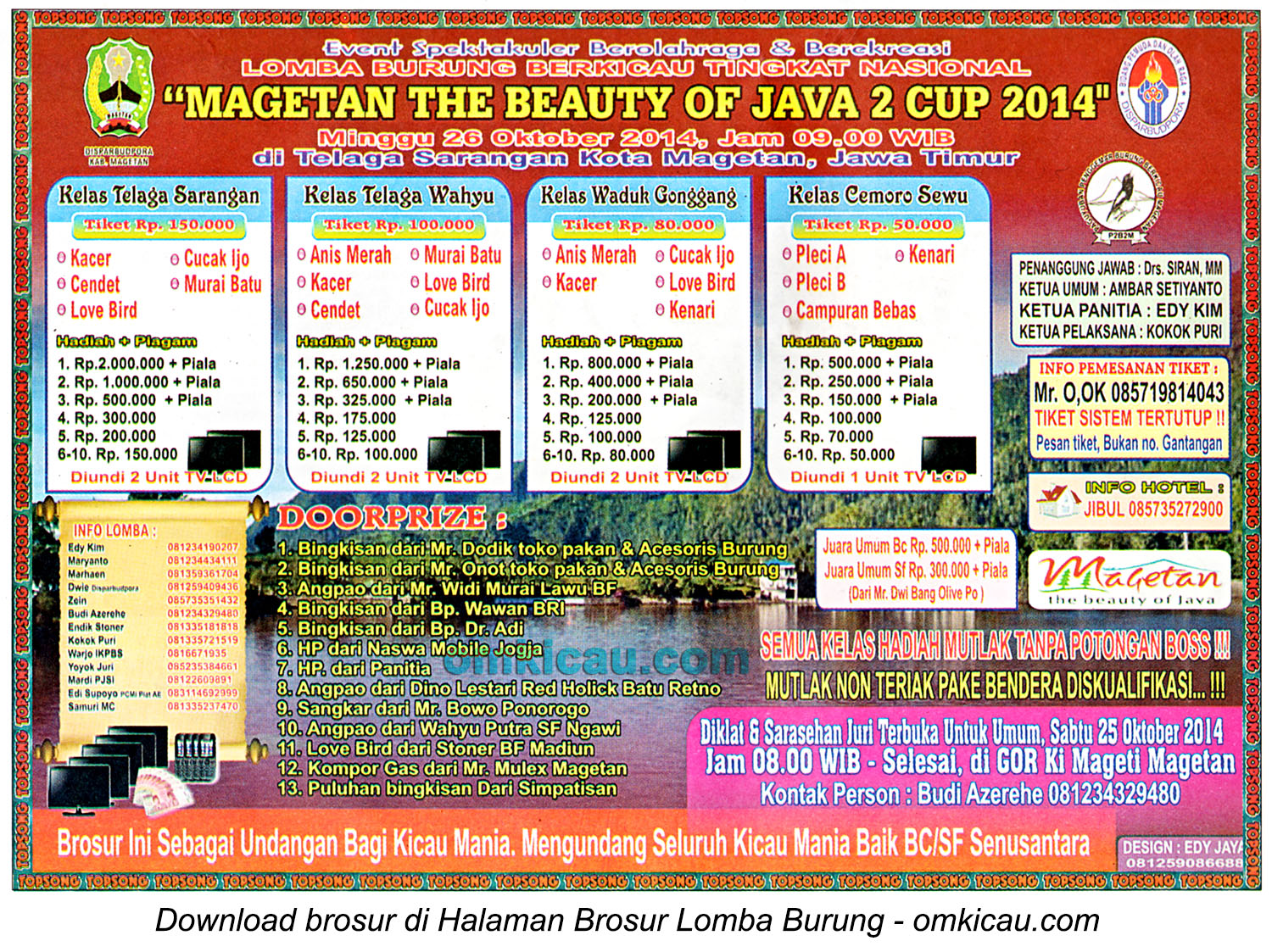 Brosur Lomba Burung Magetan The Beauty of Java 2 Cup, 26 Oktober 2014