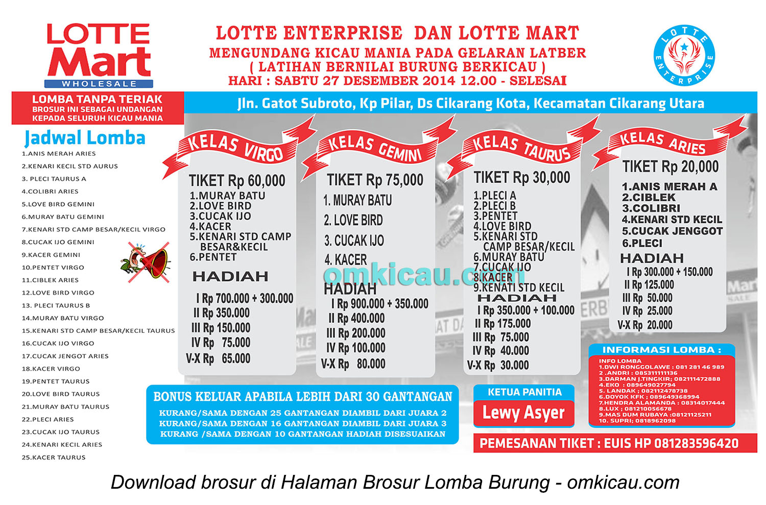 Brosur Latber Lotte Enterprise, Bekasi, 27 Desember 2014