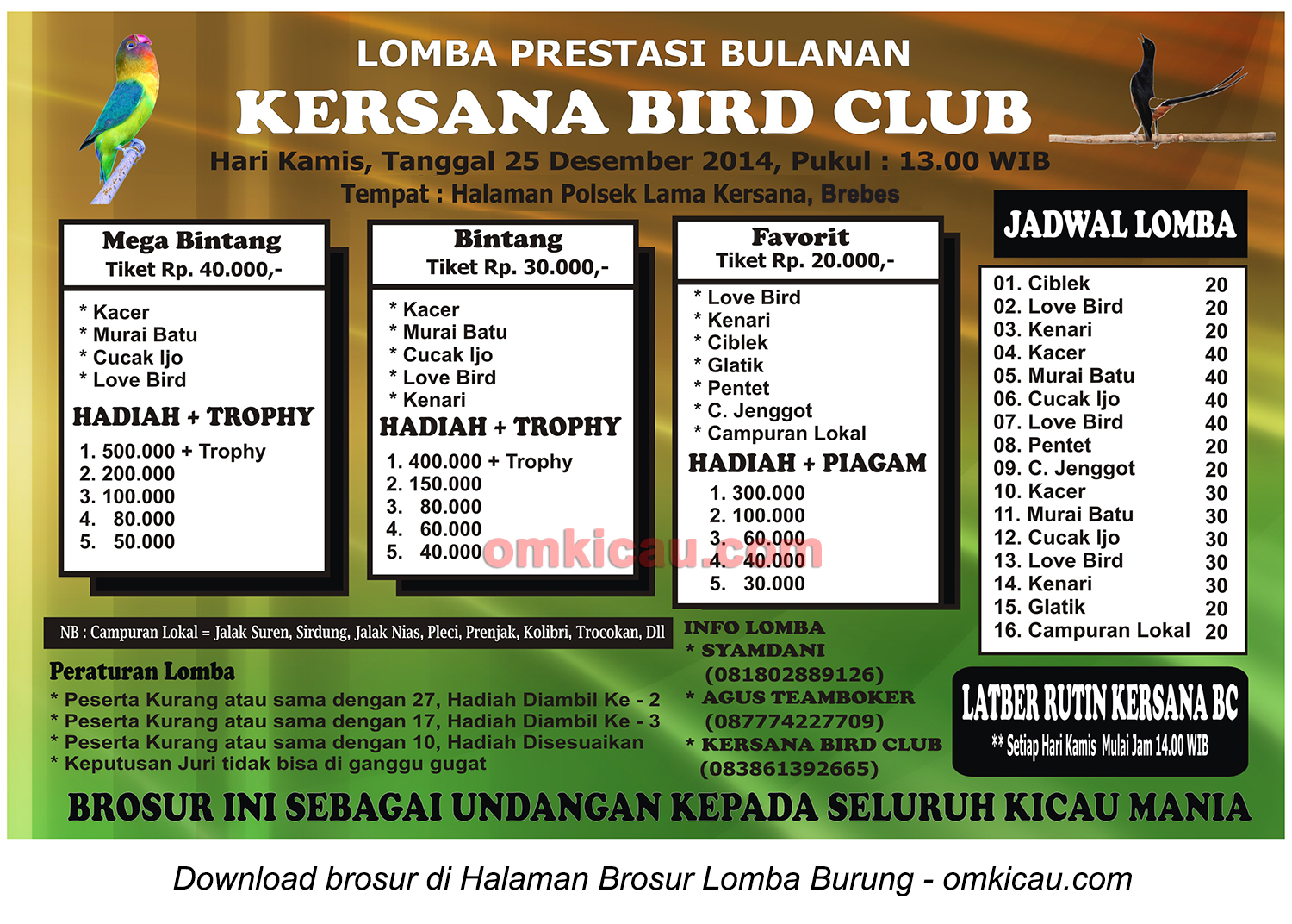 Brosur Latpres Bulanan Kersana BC, Brebes, 25 Desember 2014