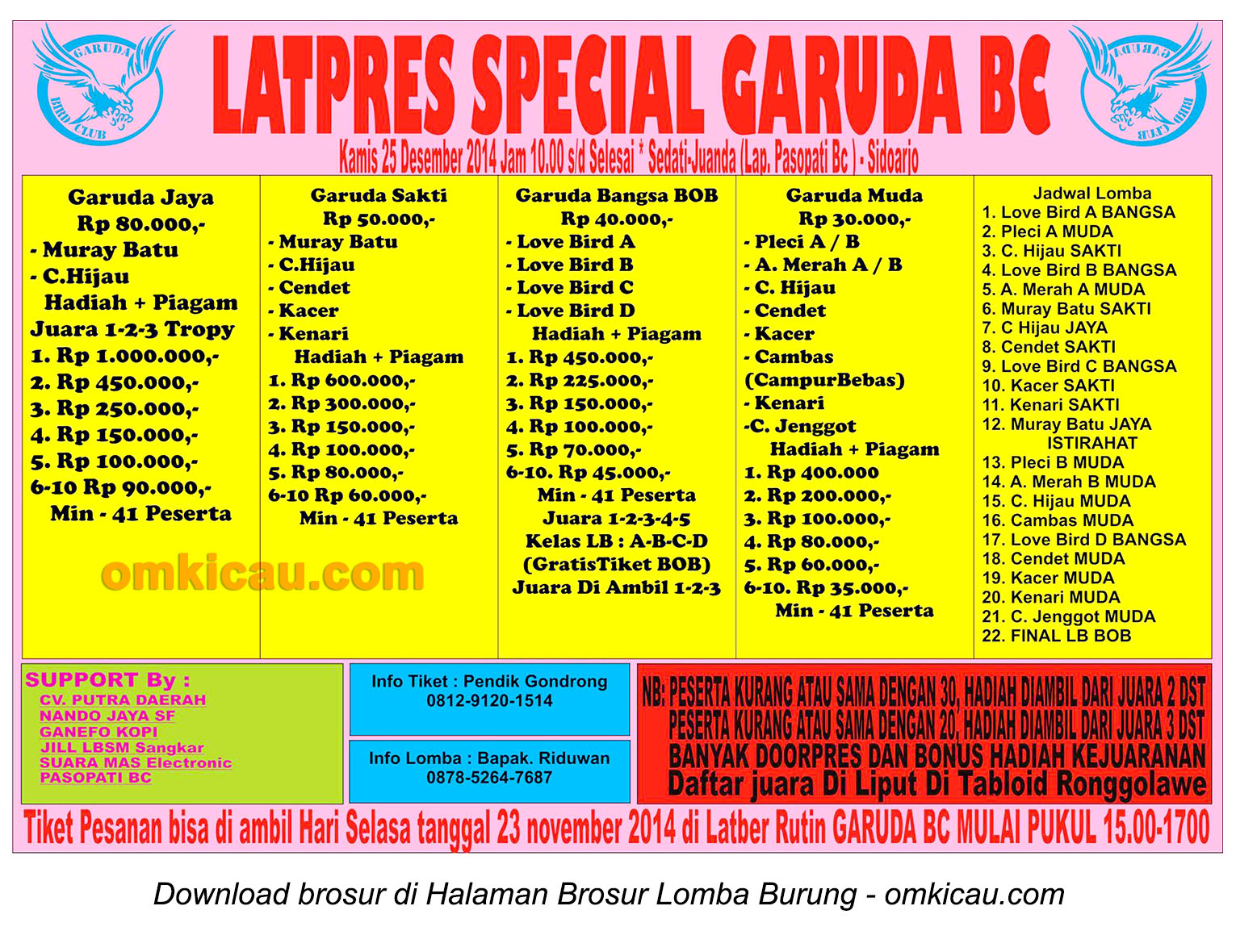 Brosur Latpres Spesial Garuda BC, Sidoarjo, 25 Desember 2014