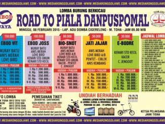Brosur Lomba Burung Berkicau Road to Piala Danpuspomal, Bandung, 8 Februari 2015