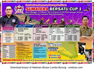 Brosur Lomba Burung Berkicau Sumatera Bersatu Cup 1, Palembang, 15 Maret 2015