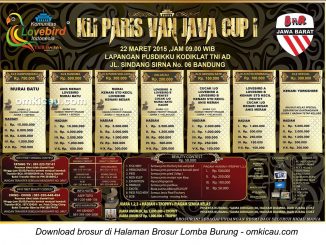 Brosur Lomba Burung KLI Paris Van Java Cup I, Bandung, 22 Maret 2015