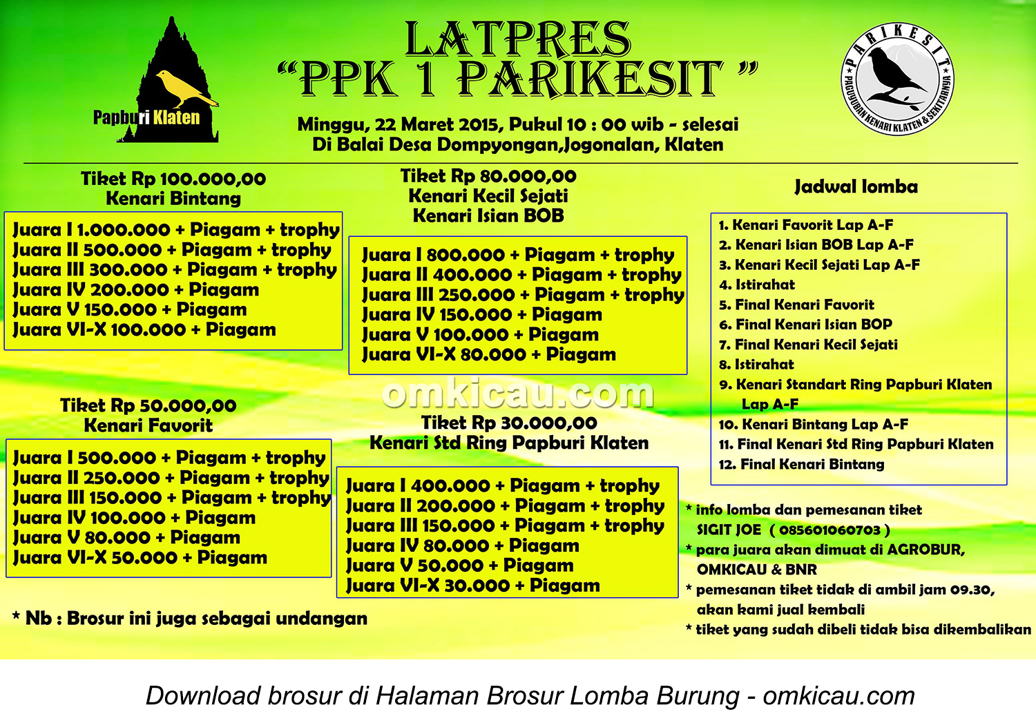 Brosur Latpres PPK-1 Parikesit Klaten, 22 Maret 2015