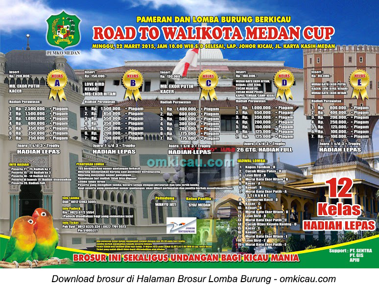 Brosur Lomba Burung Berkicau Road to Wali Kota Medan Cup, 22 Maret 2015