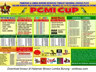 Brosur Lomba Burung Pleci PCMI Cup, Madiun, 3 Mei 2015