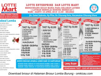 Brosur Latber Burung Berkicau Lotte Enterprise, Cikarang, 18 April 2015