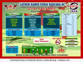 Brosur Latber Kamis Ceria Sancaka BC Cirebon, setiap Kamis jam 2 siang