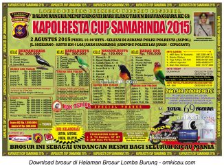 Brosur Lomba Burung Berkicau Kapolresta Cup-Samarinda-2 Agustus 2015
